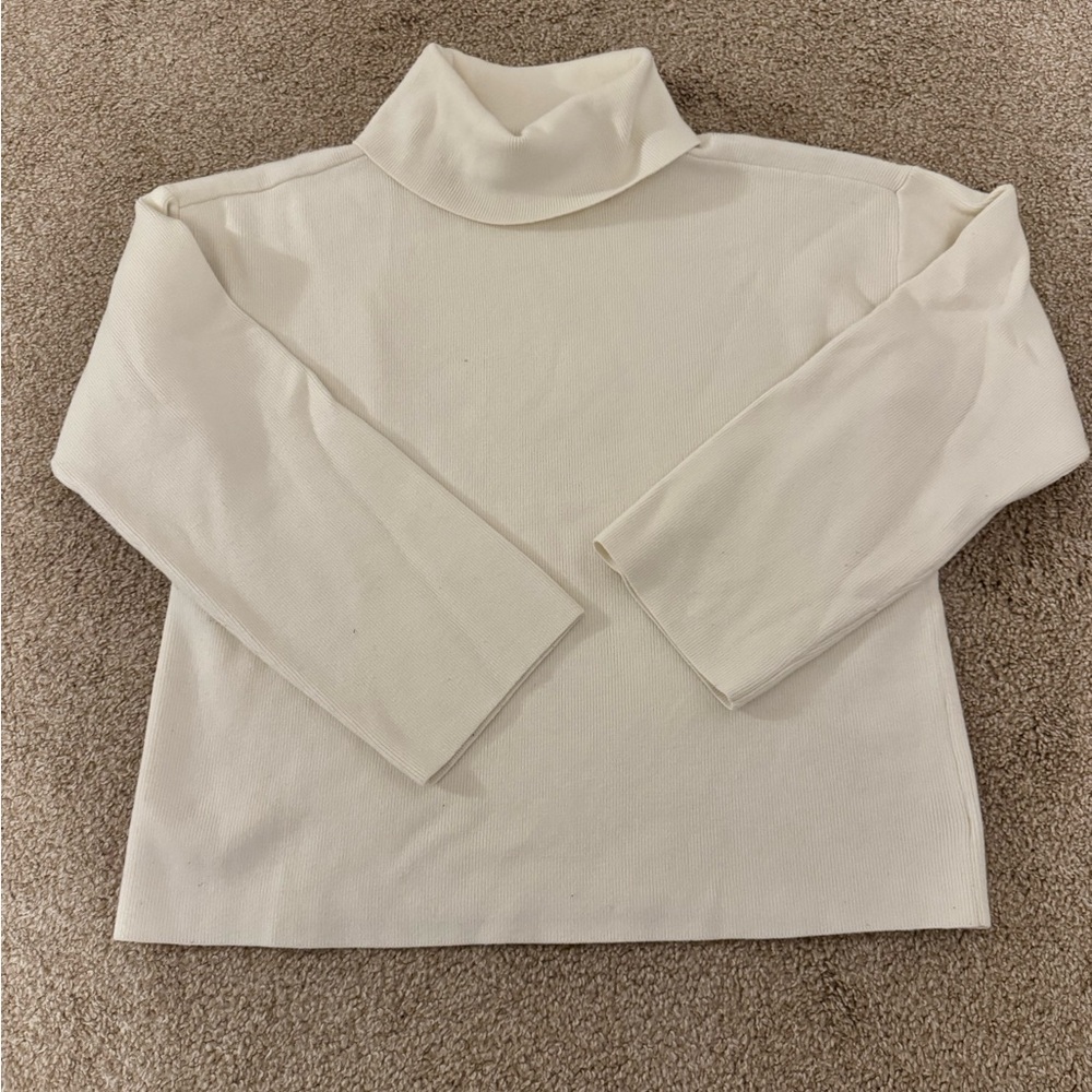Wonderly Size Large Cream Colored Turtleneck Sweater
